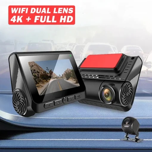 دوربین خودرو وای فای دار دو دوربین 4K مدل y911t