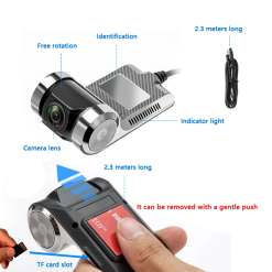 دوربین نامحسوس پشت آینه ای USB دارای ADAS